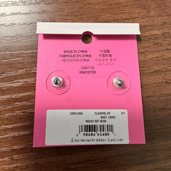 Kate Spade | Silver | Bow | Earrings - Picture 2 of 2